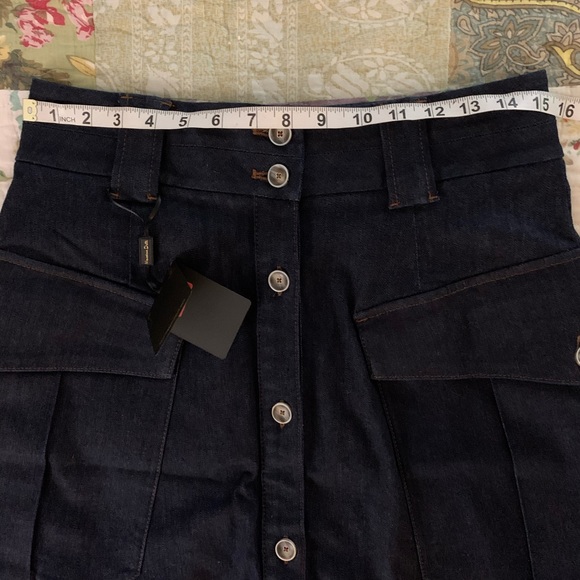 NWT Massimo Dutti Button Denim Jean Skirt … - Picture 6 of 7
